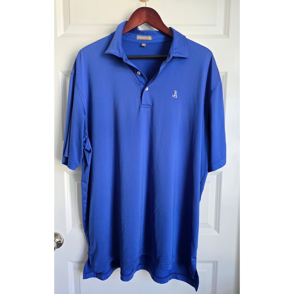 Peter Millar Summer Comfort Mens XL Blue Short Sleeve Golf Polo Shirt